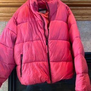 GREAT BUY winter special: bright coral puffy jacket- 2x but fits like XL